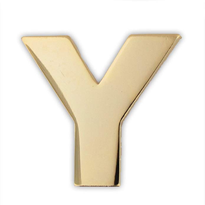 PinMart Gold Plated Alphabet Letter Y Lapel Pin