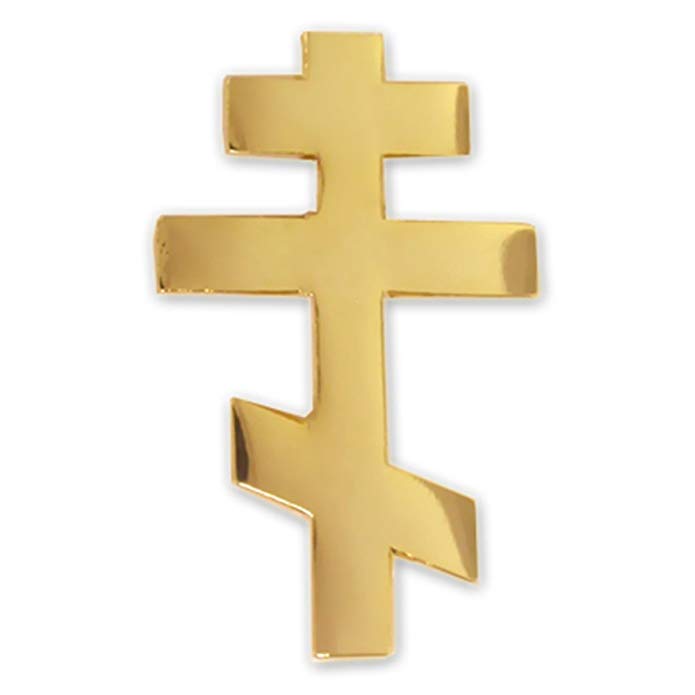 PinMart Gold Plated Eastern Orthodox Patriarchal Cross Religious Lapel Pin