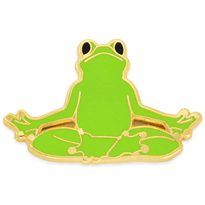 PinMart Yoga Frog - Easy Pose Frog Trendy Enamel Lapel Pin