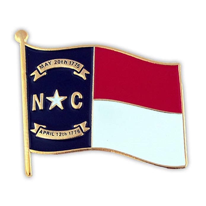 PinMart North Carolina US State Flag NC Enamel Lapel Pin 1