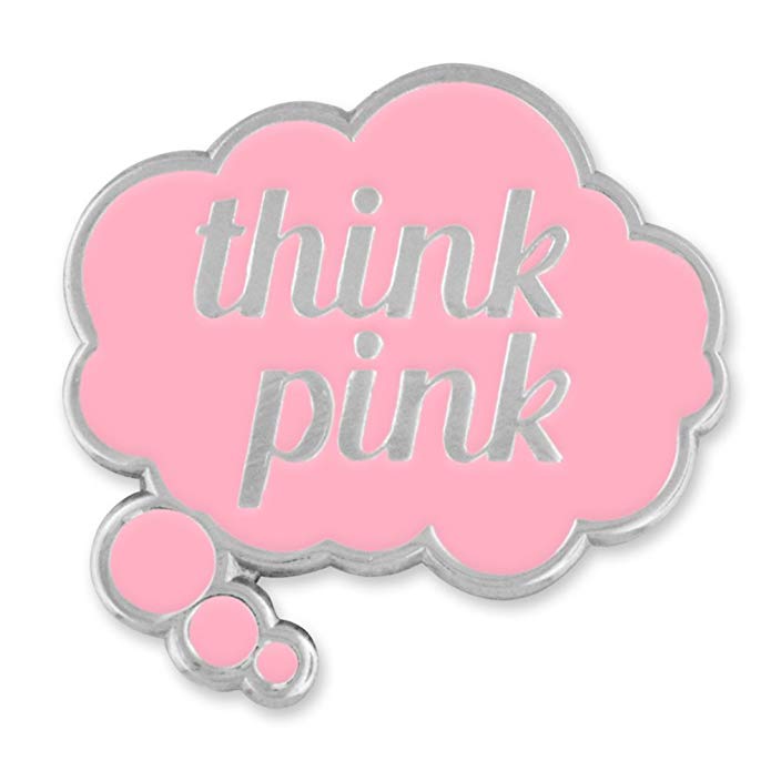 PinMart Think Pink Word Bubble Breast Cancer Awareness Enamel Lapel Pin