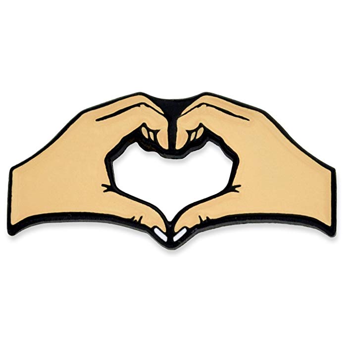 PinMart Two Hands Heart Friendship Love Cute Enamel Lapel Pin