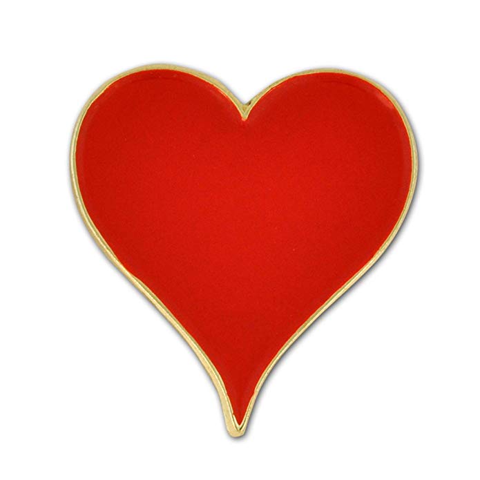 PinMart Playing Cards Red Hearts Suit Enamel Lapel Pin