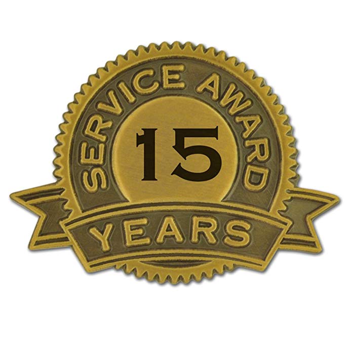 PinMart 15 Years of Service Award Lapel Pin