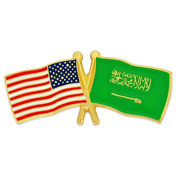 PinMart USA Saudi Arabia Crossed Friendship Flag Enamel Lapel Pin