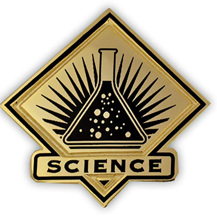 PinMart Black and Gold Science Student School Teacher Lapel Pin