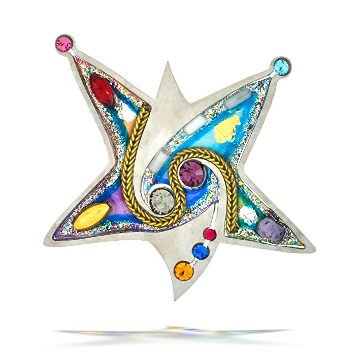 The Artazia Collection Seeka Colorful Star of David Judaic Pin P2301