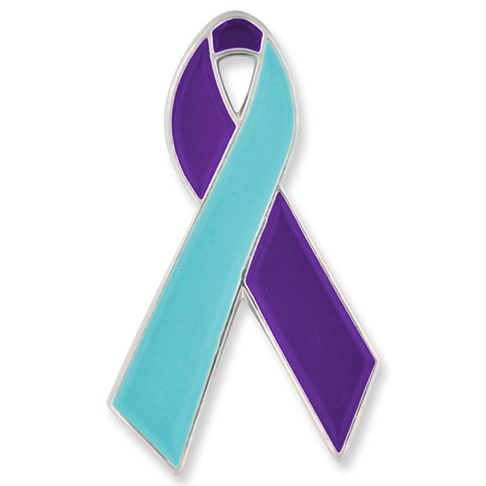 PinMart Suicide Prevention Awareness Ribbon Enamel Lapel Pin