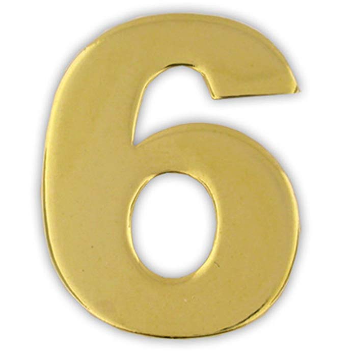 PinMart Gold Numerical Number Six # 6 Lapel Pin