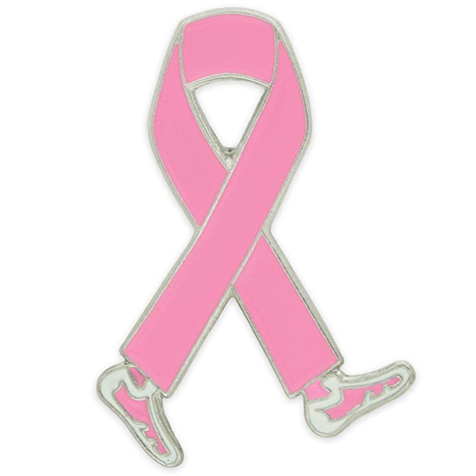 PinMart Pink Awareness Ribbon Breast Cancer Walk Enamel Lapel Pin