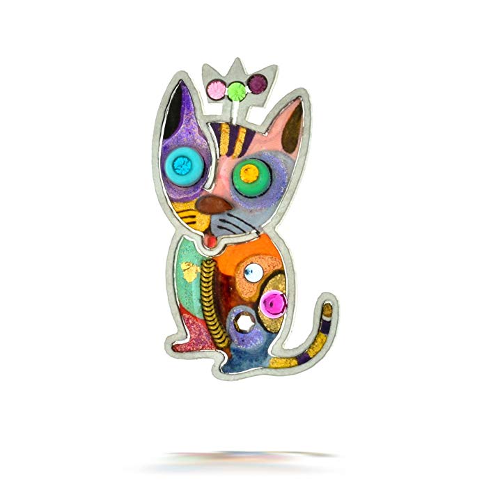 The Artazia Collection Seeka Kitty Cat with Crown Pin - P0214