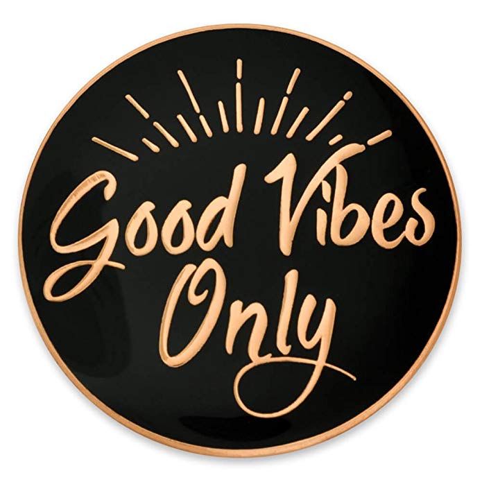 PinMart Good Vibes Only Motivational Cute Enamel Lapel Pin