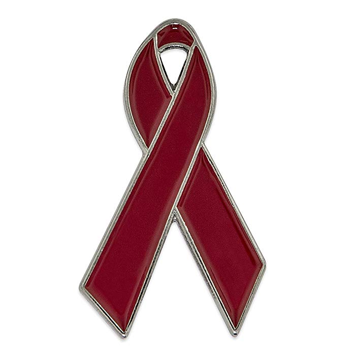 PinMart Burgundy Awareness Ribbon Enamel Lapel Pin