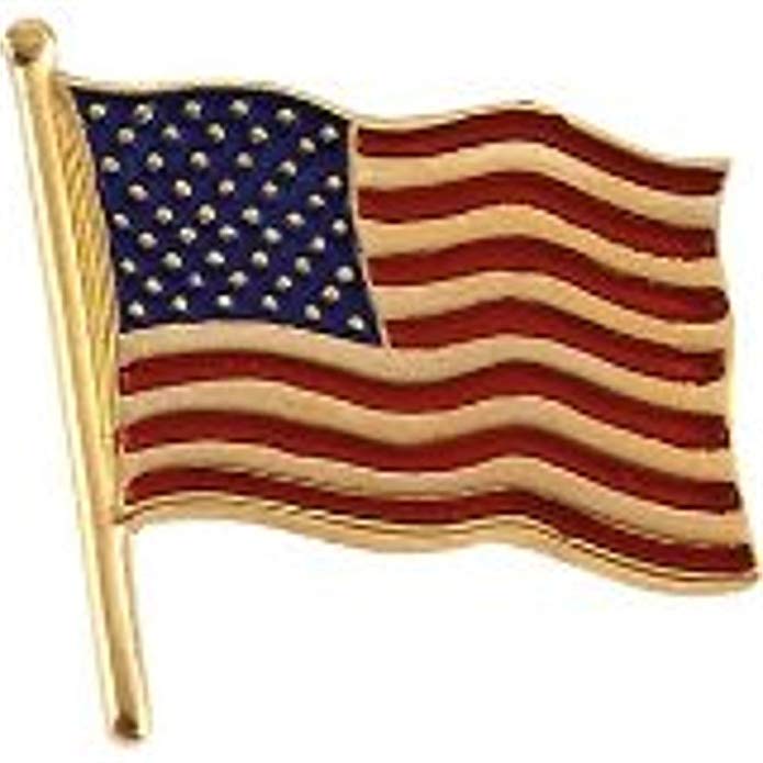 American Flag Lapel Pin 14K Gold Large