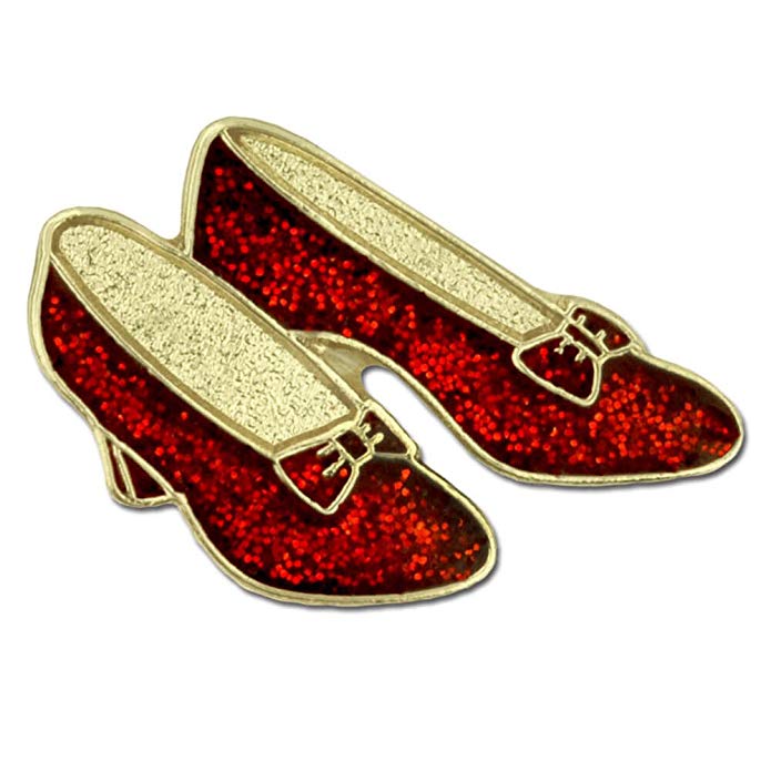 PinMart Glitter Red Dance Shoes Enamel Lapel Pin