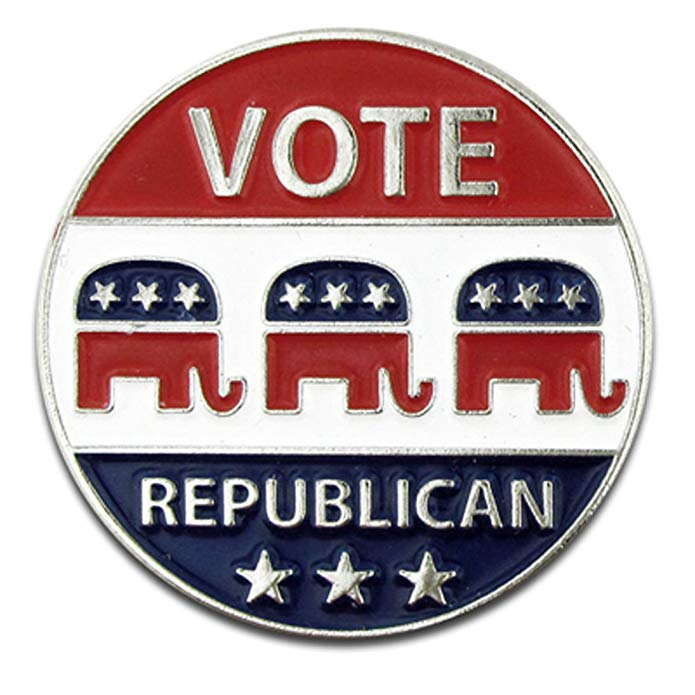 PinMart Vote Republican Elephant Political Patriotic Lapel Pin