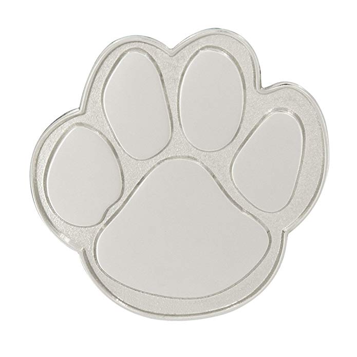 PinMart Silver Animal Paw Print School Mascot Lapel Pin