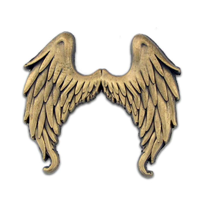 PinMart Antique Gold Flying Angel Wings Lapel Pin