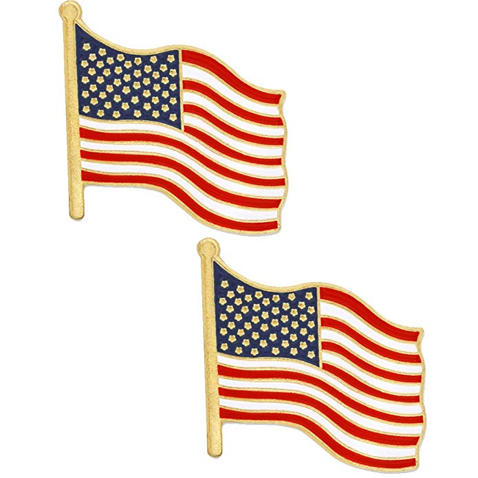 PinMart BUY ONE GET ONE FREE American Flag Patriotic Enamel Lapel Pin