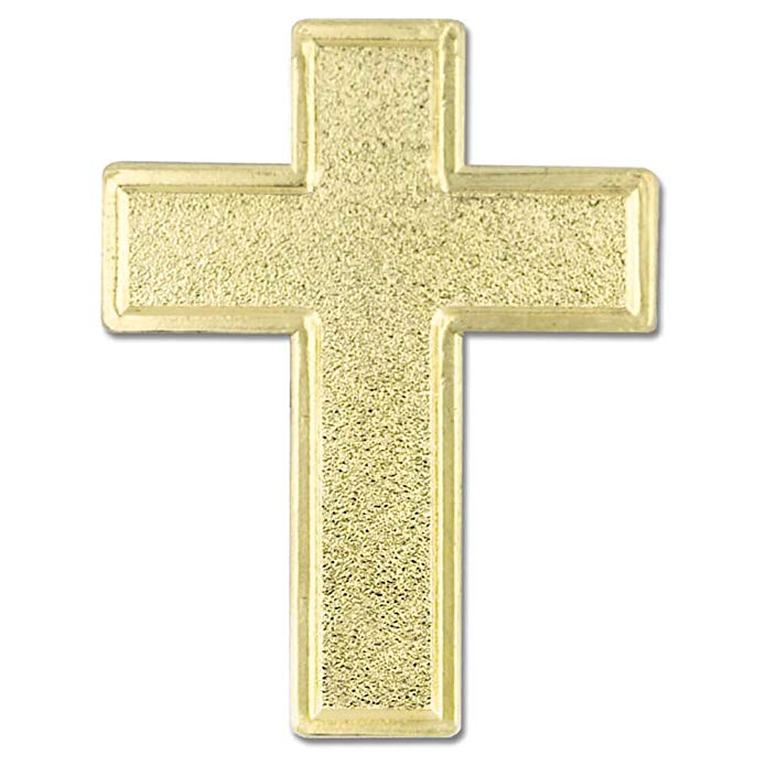 PinMart Traditional Gold Plated Cross Religious Church Lapel Pin