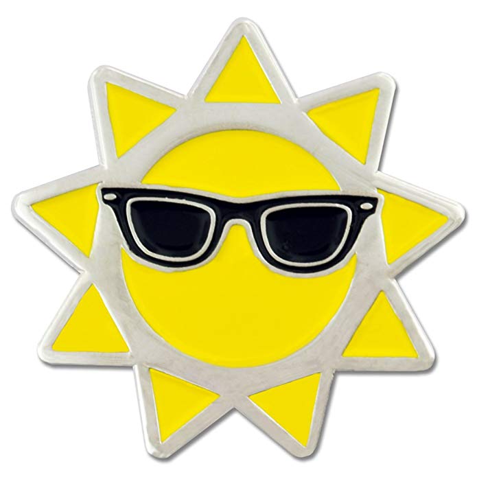 PinMart Cool Sun with Sunglasses Summer Enamel Lapel Pin