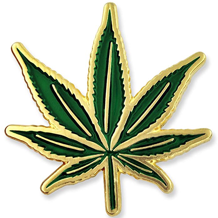 PinMart Green Pot Leaf Marijuana Cannabis Enamel Lapel Pin