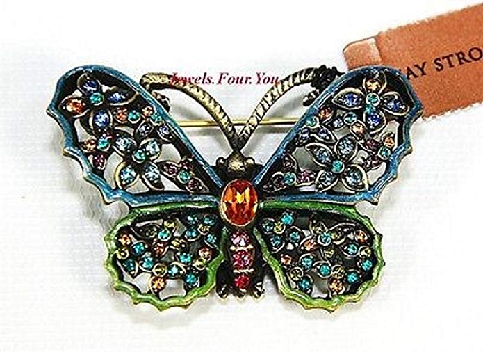 Jay Strongwater Large Butterfly Pin Ramia Brooch