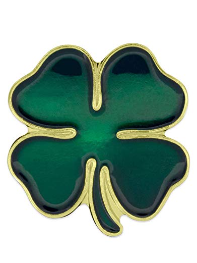 PinMart Green Four Leaf Clover St. Patricks Day Lapel Pin