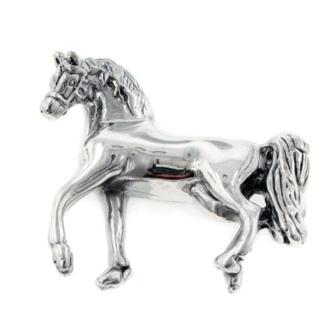 Southwestern Prancing Horse Pony Sterling Silver Brooch Pin