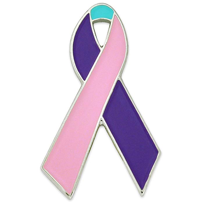 PinMart Thyroid Cancer Awareness Ribbon Enamel Lapel Pin