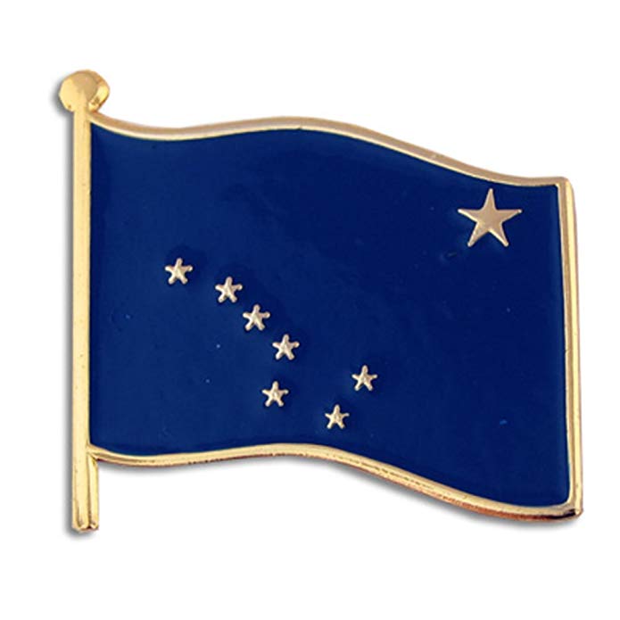 PinMart Alaska US State Flag AK Enamel Lapel Pin 1