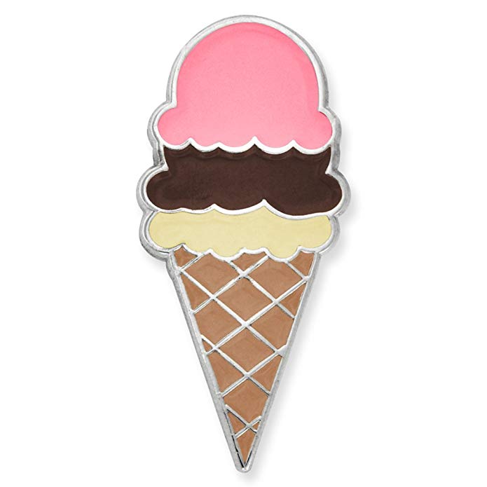 PinMart Ice Cream Cone Dessert Cute Trendy Enamel Lapel Pin