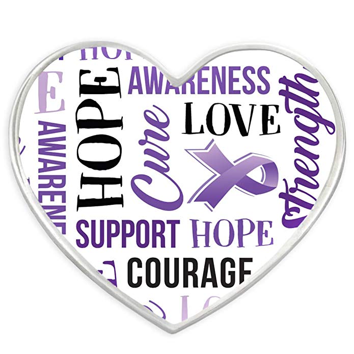 PinMart Purple Heart w/Words Domestic Violence Awareness Enamel Lapel Pin