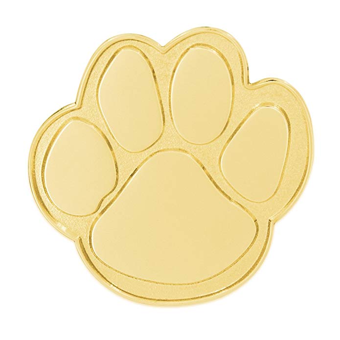 PinMart Gold Animal Paw Print School Mascot Lapel Pin