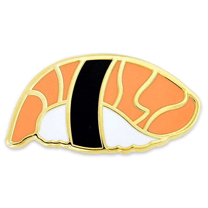 PinMart Salmon Sushimi Sushi Enamel Lapel Pin 7/8 x 7/16