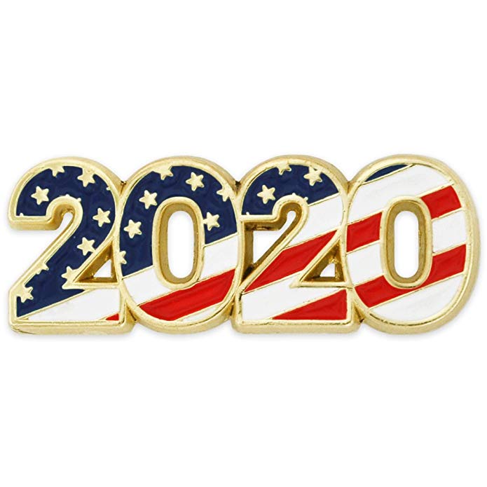 PinMart 2020 American Flag Patriotic Year Enamel Lapel Pin