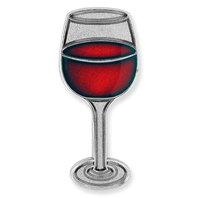 PinMart Glass of Red Wine Tredny Enamel Lapel Pin