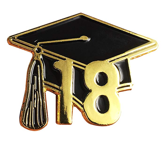 Graduationmall Zinc Alloy Graduation Souvenir 2018 Lapel Pin Badges