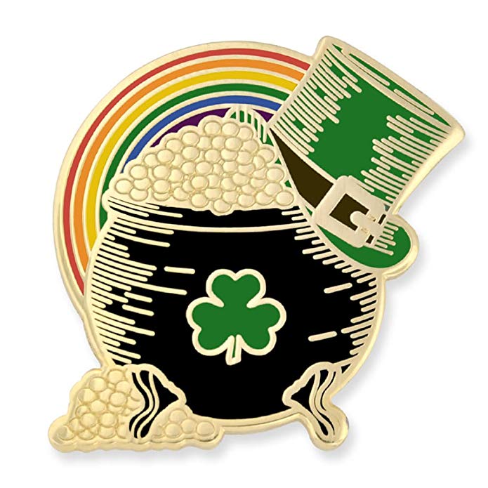 PinMart Pot of Gold Irish Top Hat Rainbow St. Patricks Day Enamel Lapel Pin