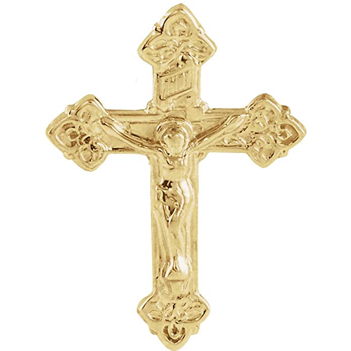 Bonyak Jewelry Crucifix Lapel Pin in 14k Yellow Gold