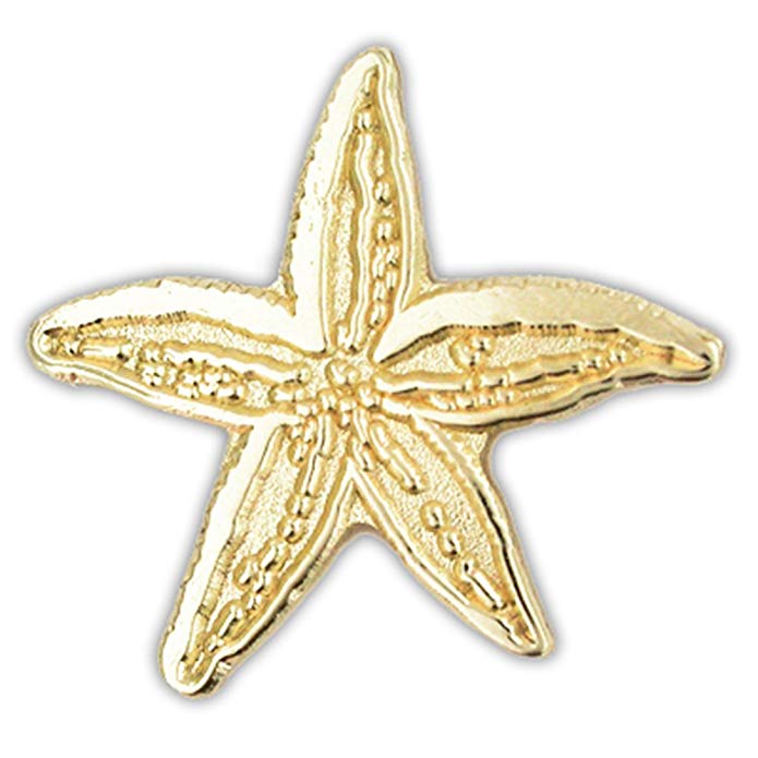 PinMart Gold Plated Starfish Ocean Animal Lapel Pin