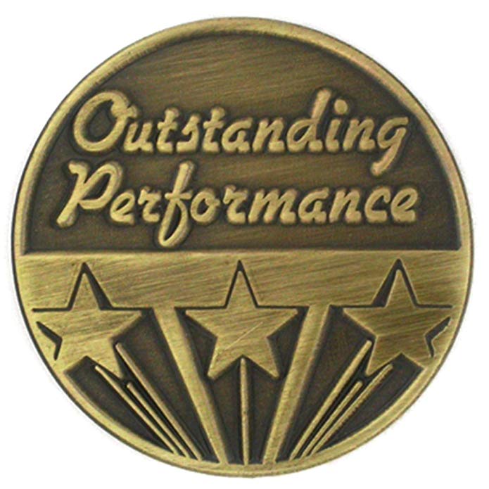 PinMart Antique Gold Outstanding Performance Corporate Recognition Lapel Pin