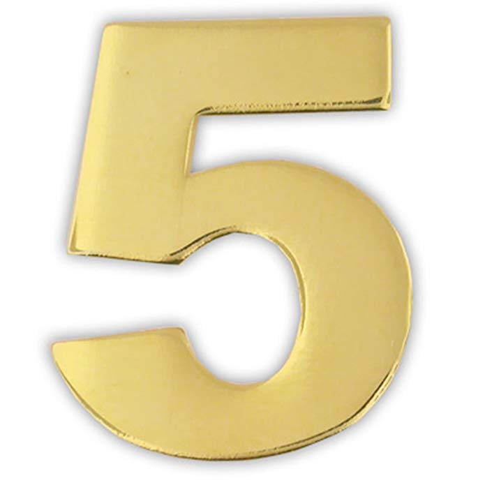 PinMart Gold Numerical Number Five # 5 Lapel Pin