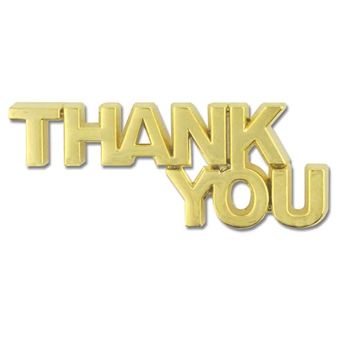 PinMart Gold Plated Thank You Lapel Pin