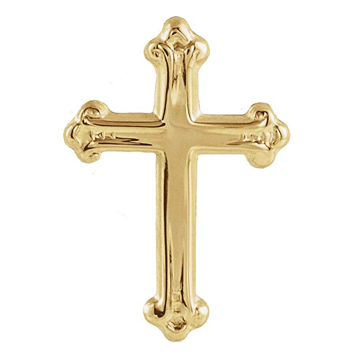 14k Yellow Gold Cross Lapel Pin 15x10.5mm - JewelryWeb