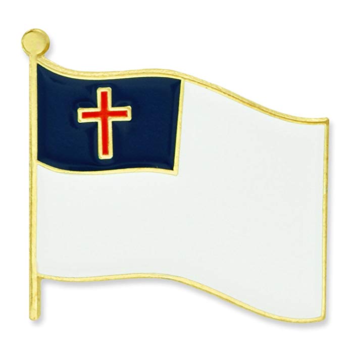 PinMart Christian Flag Religious Enamel Lapel Pin