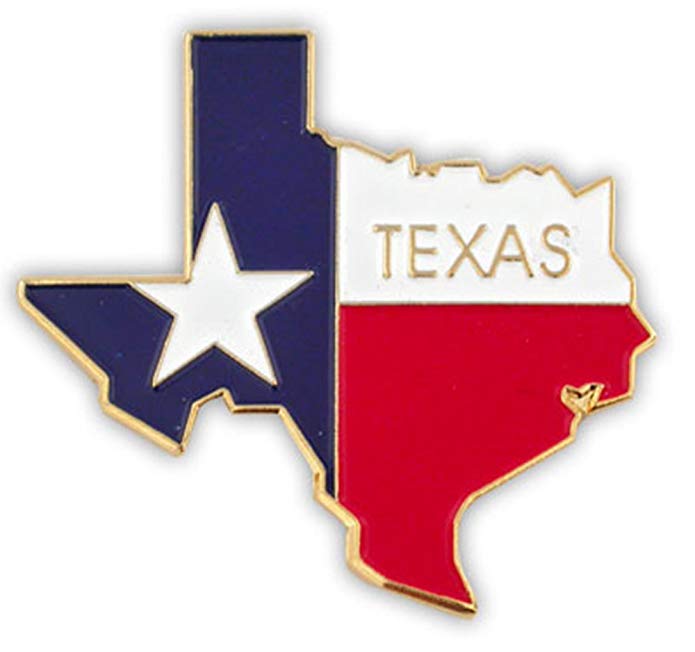 PinMart State Shape of Texas and Texas Flag Lapel Pin