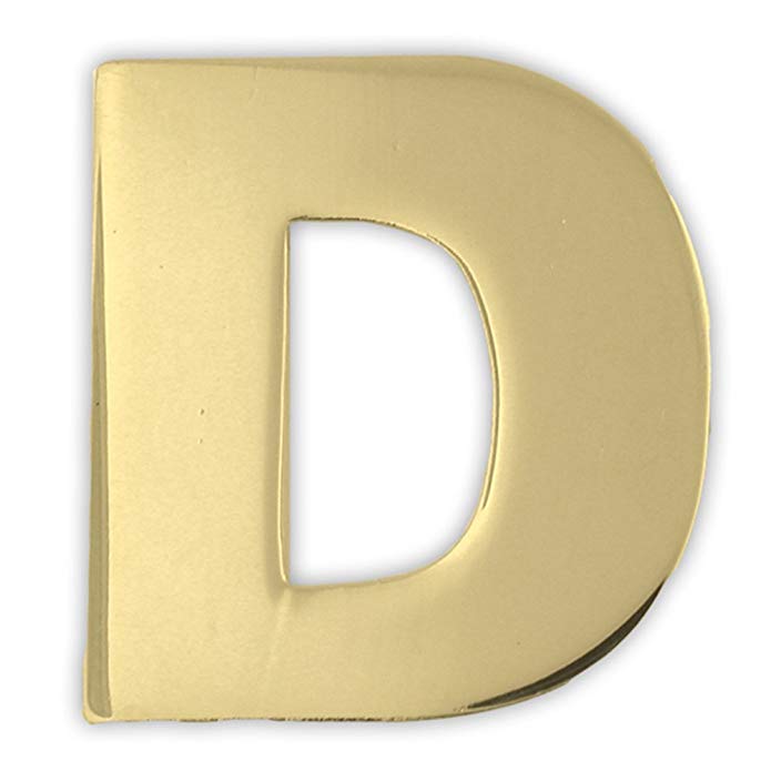 PinMart Gold Plated Alphabet Letter D Lapel Pin