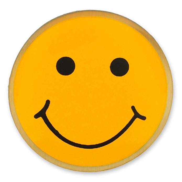 PinMart Happy Smiley Face Enamel Lapel Pin