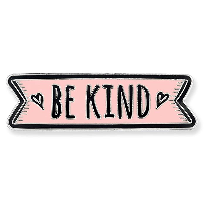 PinMart Pink Be Kind Motivational Cute Enamel Lapel Pin